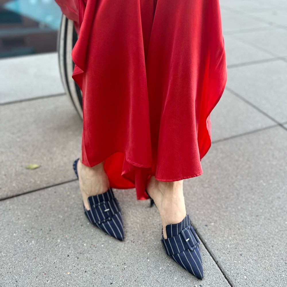 Aquazzura Blue Mules Sleek Nautical-Inspired Design